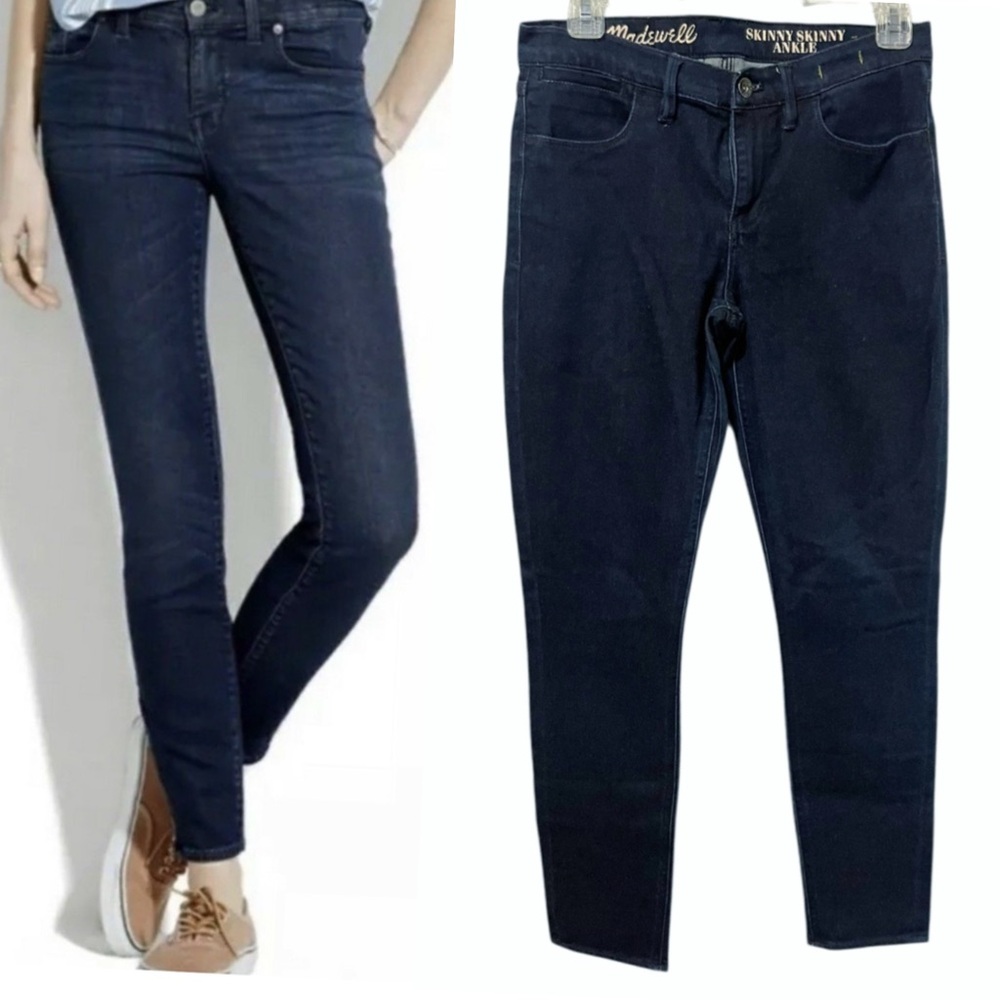 Madewell Skinny Skinny Ankle Jeans Women’s Size 28 Stretch Mid Rise Dark Blue